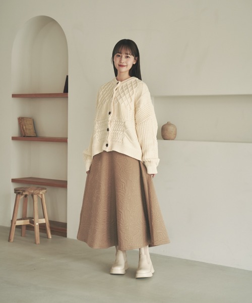 「moi tytto」 ニットカーディガン FREE オフホワイト レディース_画像2