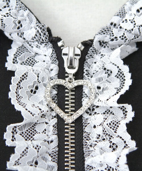 DearMyLove ワンピース 姫系うさ耳レースフリルハートポケットパーカー