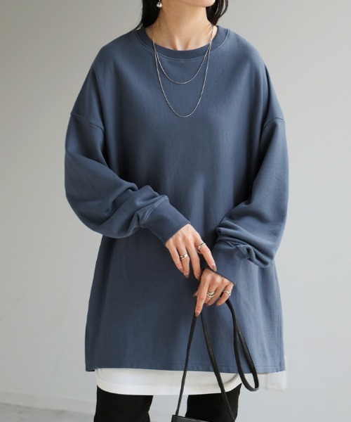 「HUG.U」 スウェットカットソー FREE オレンジ レディース_画像3