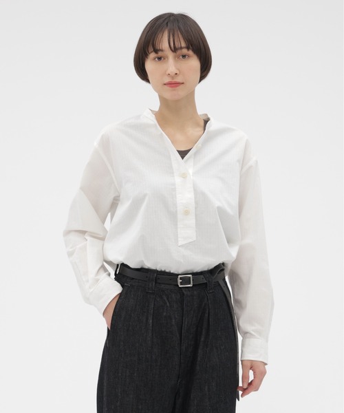 MHL.（エムエイチエル） ブラウス シャツ TINY GINGHAM COTTON