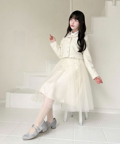 alice auaa レースチュールスカート白 an another angelus（アンアナザーアンジェラス） スカート 入学式