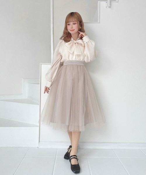 【新品未使用】ANDREA&Co. ビジューレースチュールスカート　ベージュ ビジューレースチュールスカート – ANDREA&Co.