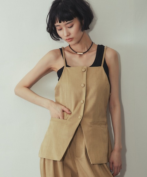 【新品】アソス　レディース　ジレ ベスト ジレ 「セットアップ対応」キャミジレ レディース : ZOZOTOWN