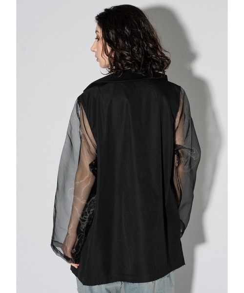 「Adoon plain」 テーラードジャケット FREE グレー レディース_画像3