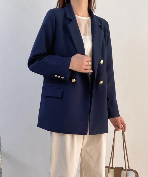 「LADY LIKE」 「yiminuo」テーラードジャケット M ネイビー レディース_画像4