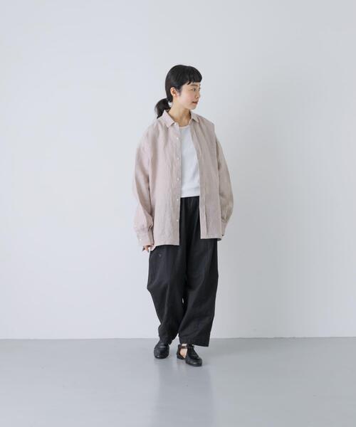 ブラウス シャツ 「ユニセックス」ドライリネンボックスシャツ レディースの画像