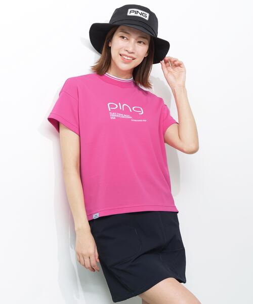 PING（ピン） tシャツ 半袖 「PING APPAREL」変形カノコ半袖ハイネック