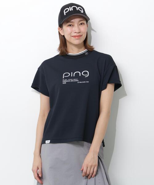 PING（ピン） tシャツ 半袖 「PING APPAREL」変形カノコ半袖ハイネック