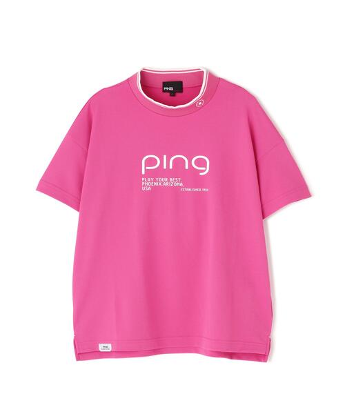 PING（ピン） tシャツ 半袖 「PING APPAREL」変形カノコ半袖ハイネック
