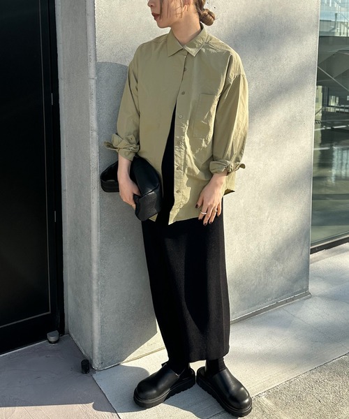 select MOCA by son」 長袖シャツ MEDIUM ライトカーキ レディース