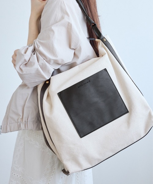 ROPE' PICNIC（ロペ ピクニック） トートバッグ 麻調キャンバスコンビ