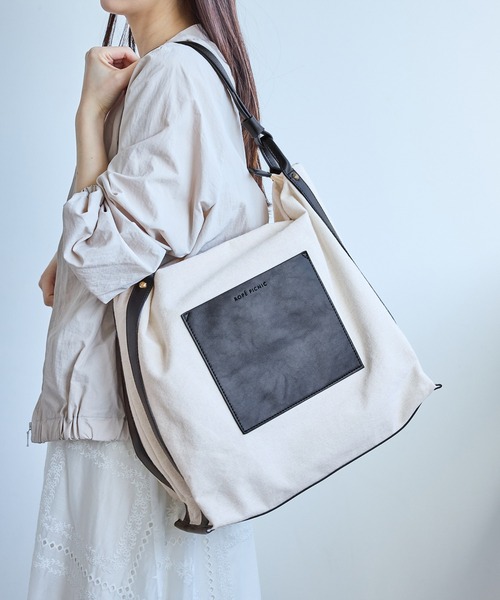 ROPE' PICNIC（ロペ ピクニック） トートバッグ 麻調キャンバスコンビ