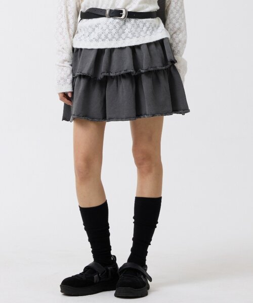 「ODD STUDIO」 ミニスカート ONE SIZE チャコールグレー レディース_画像7