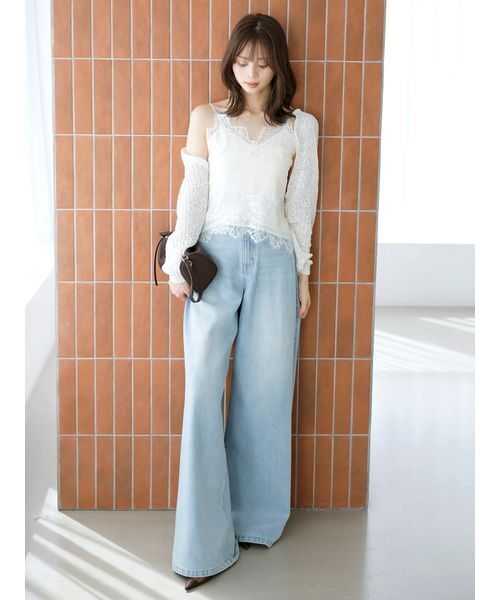 ワイドパンツ ジーンズ デニム デニムパンツ 「Kuroki denim」ハイライズワイドデニム レディースの画像
