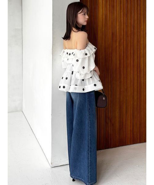 ワイドパンツ ジーンズ デニム デニムパンツ 「Kuroki denim」ハイライズワイドデニム レディースの画像