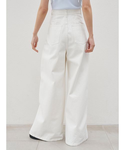 ワイドパンツ ジーンズ デニム デニムパンツ 「Kuroki denim」ハイライズワイドデニム レディースの画像