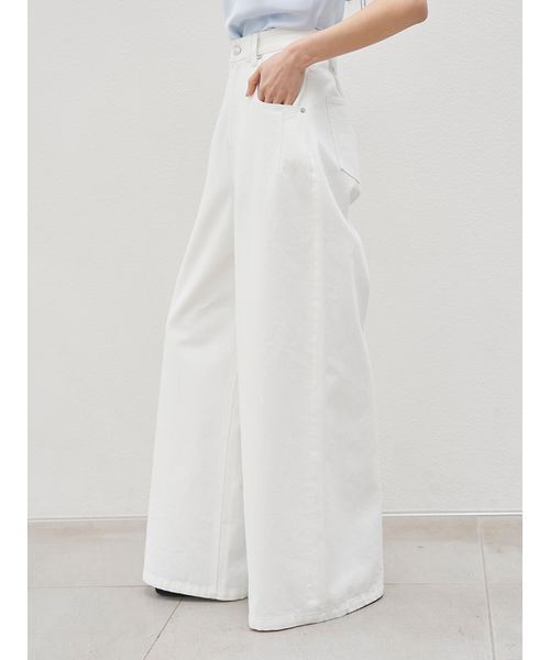 ワイドパンツ ジーンズ デニム デニムパンツ 「Kuroki denim」ハイライズワイドデニム レディースの画像