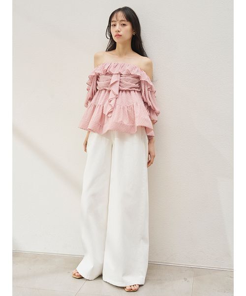 ワイドパンツ ジーンズ デニム デニムパンツ 「Kuroki denim」ハイライズワイドデニム レディースの画像