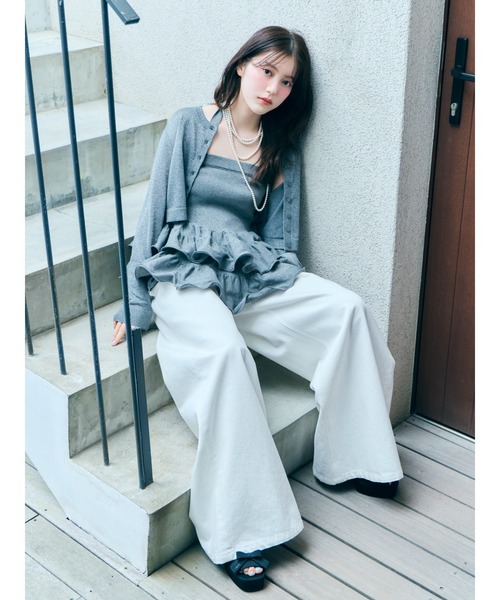 ワイドパンツ ジーンズ デニム デニムパンツ 「Kuroki denim」ハイライズワイドデニム レディースの画像