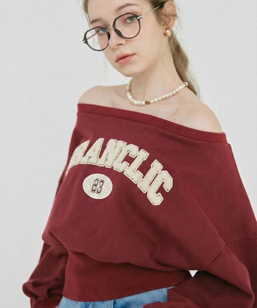 RANCLIC トレーナー スウェット オフショルフロックドスウェット