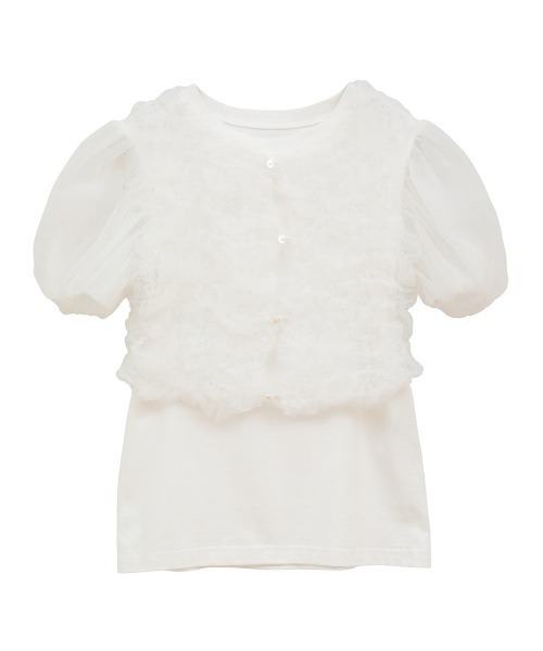 CLANE（クラネ） tシャツ 「CLANE/クラネ」TULLE VEST LAYERED TOPS