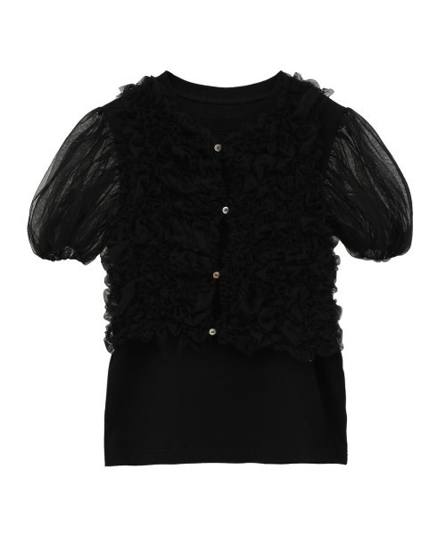 CLANE（クラネ） tシャツ 「CLANE/クラネ」TULLE VEST LAYERED TOPS