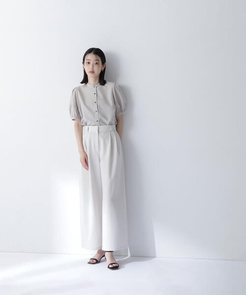 「NATURAL BEAUTY BASIC」 半袖ブラウス SMALL ブルー レディース_画像3
