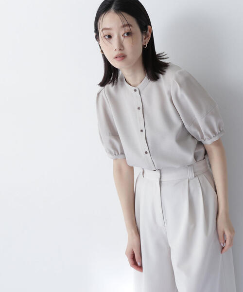 「NATURAL BEAUTY BASIC」 半袖ブラウス SMALL ブルー レディース_画像4