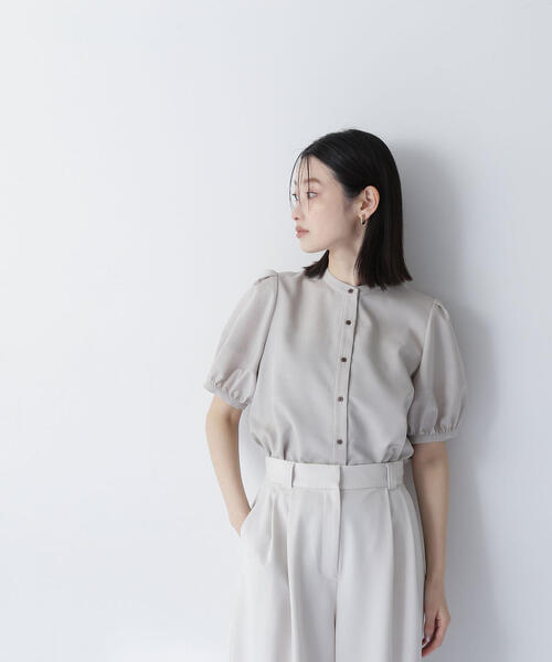 「NATURAL BEAUTY BASIC」 半袖ブラウス SMALL ブルー レディース_画像6
