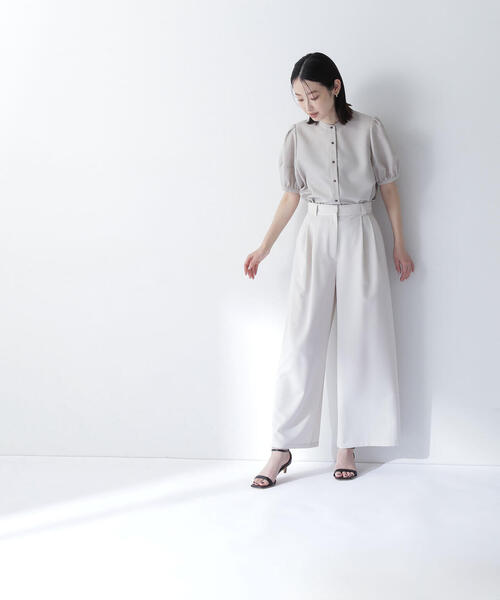 「NATURAL BEAUTY BASIC」 半袖ブラウス SMALL ブルー レディース_画像7