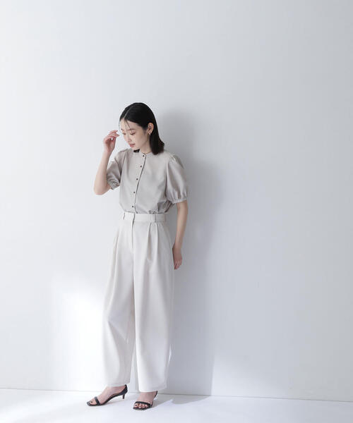 「NATURAL BEAUTY BASIC」 半袖ブラウス SMALL ブルー レディース_画像9