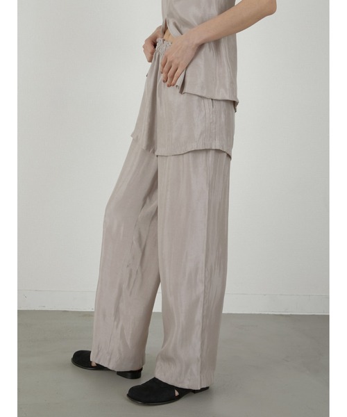 ワイドパンツ パンツ 「LA PEAU DE GEM」layered pants/レイヤードパンツ レディースの画像
