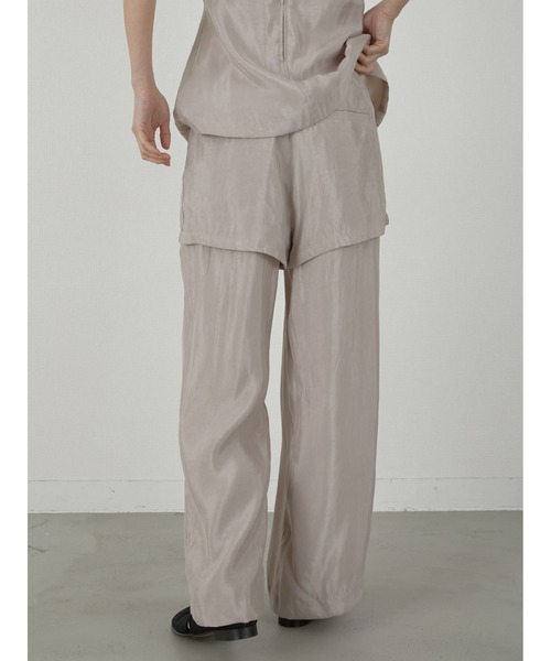ワイドパンツ パンツ 「LA PEAU DE GEM」layered pants/レイヤードパンツ レディースの画像