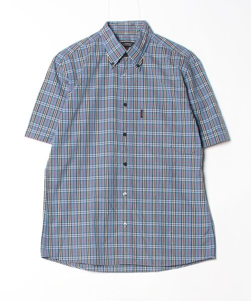 未使用★バーバリーブルーレーベル　半袖チェック×ブラック　シャツ Sサイズ BURBERRY BLACK LABEL（バーバリーブラックレーベル） チェック柄半袖