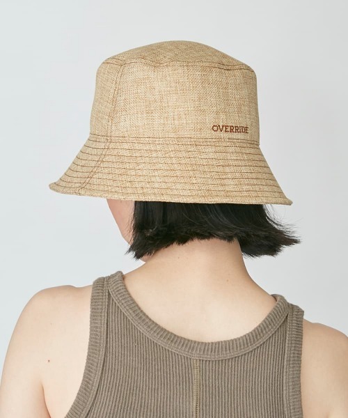 「OVERRIDE」 ハット 58cm ベージュ レディース_画像2