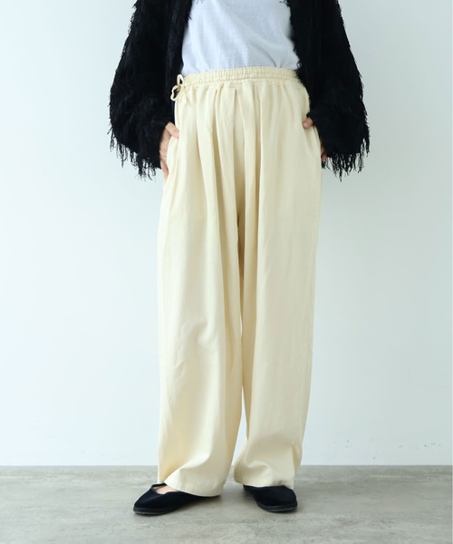 yuni ワイドパンツ パンツ R/C twill product dye drawstrings pants