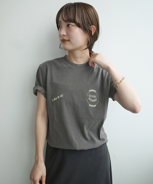 「PARROTT CANVAS」 半袖Tシャツ FREE レッド レディース_画像7
