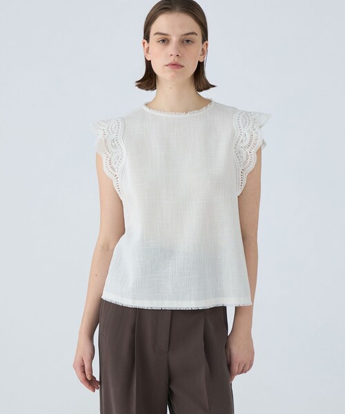 「BALLSEY」 半袖ブラウス 36 グレー系その他 レディース_画像3