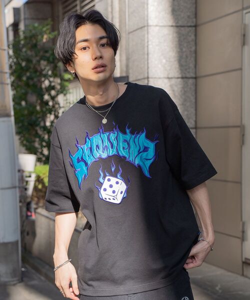 「SEQUENZ」 半袖Tシャツ LARGE ブラック メンズ_画像4