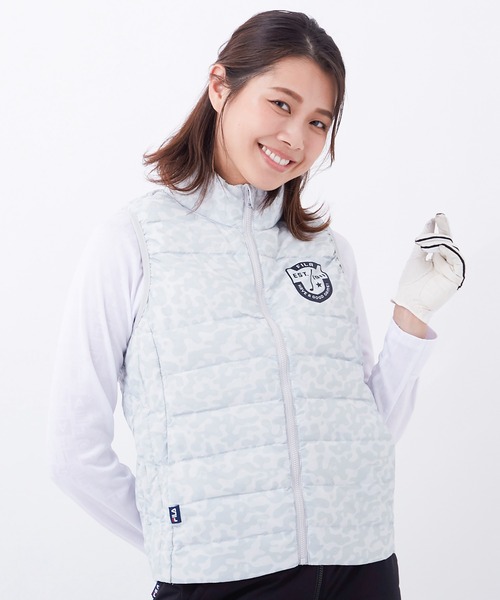 ダウンベスト ダウン 【FILA GOLF/フィラゴルフ】ワンポイントロゴ 迷彩柄 ライトダウンベスト/パッカブル/撥水加工/保温|ZOZOTOWN PayPayモール店|03