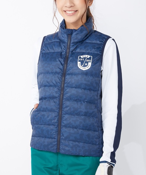 ダウンベスト ダウン 【FILA GOLF/フィラゴルフ】ワンポイントロゴ 迷彩柄 ライトダウンベスト/パッカブル/撥水加工/保温|ZOZOTOWN PayPayモール店|10