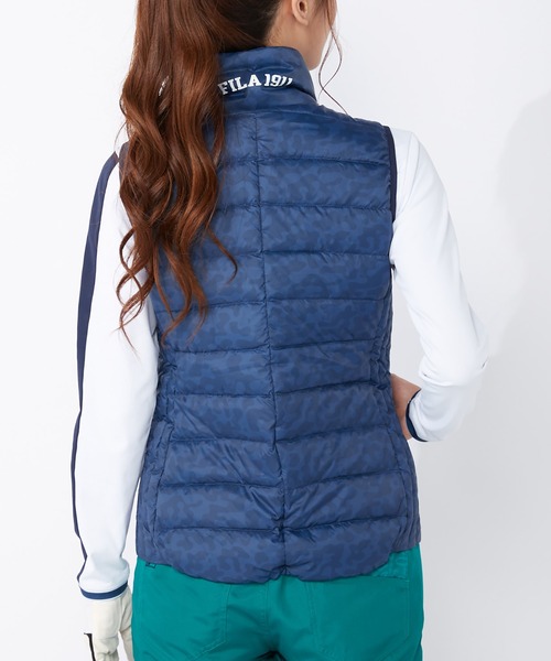 ダウンベスト ダウン 【FILA GOLF/フィラゴルフ】ワンポイントロゴ 迷彩柄 ライトダウンベスト/パッカブル/撥水加工/保温|ZOZOTOWN PayPayモール店|12