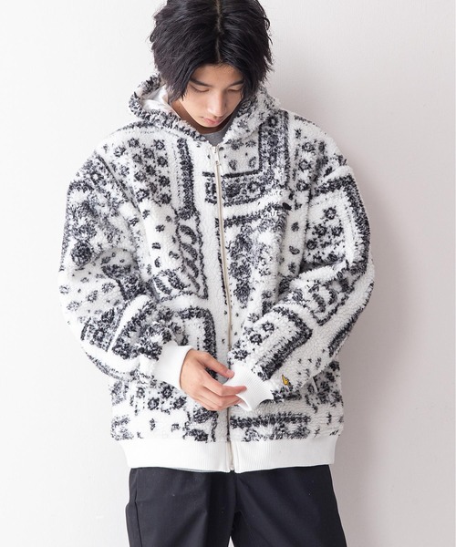 【んでビッグ】 パーカー 刺繍ジャガードボアフードジャケット ZOZOTOWN PayPayモール店 - 通販 - PayPayモール デニムがオ