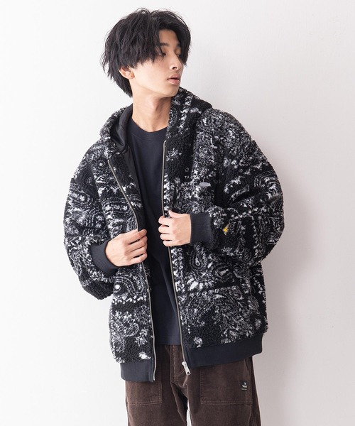【んでビッグ】 パーカー 刺繍ジャガードボアフードジャケット ZOZOTOWN PayPayモール店 - 通販 - PayPayモール デニムがオ
