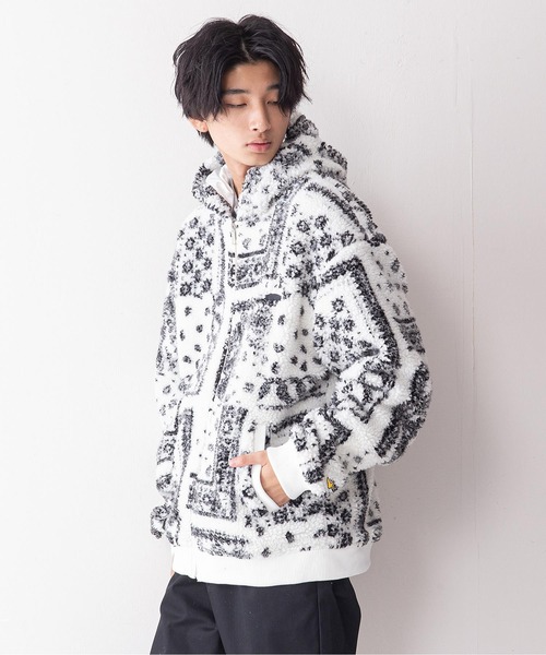 【んでビッグ】 パーカー 刺繍ジャガードボアフードジャケット ZOZOTOWN PayPayモール店 - 通販 - PayPayモール デニムがオ
