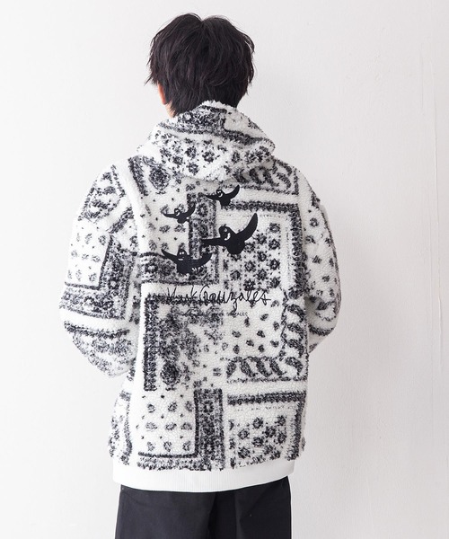 【んでビッグ】 パーカー 刺繍ジャガードボアフードジャケット ZOZOTOWN PayPayモール店 - 通販 - PayPayモール デニムがオ