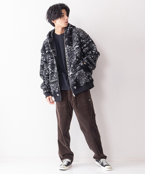 【んでビッグ】 パーカー 刺繍ジャガードボアフードジャケット ZOZOTOWN PayPayモール店 - 通販 - PayPayモール デニムがオ