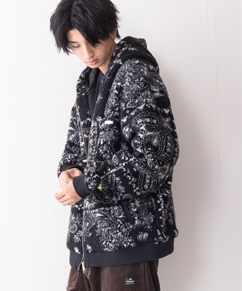 【んでビッグ】 パーカー 刺繍ジャガードボアフードジャケット ZOZOTOWN PayPayモール店 - 通販 - PayPayモール デニムがオ
