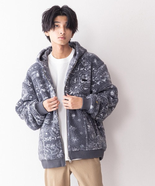 【んでビッグ】 パーカー 刺繍ジャガードボアフードジャケット ZOZOTOWN PayPayモール店 - 通販 - PayPayモール デニムがオ