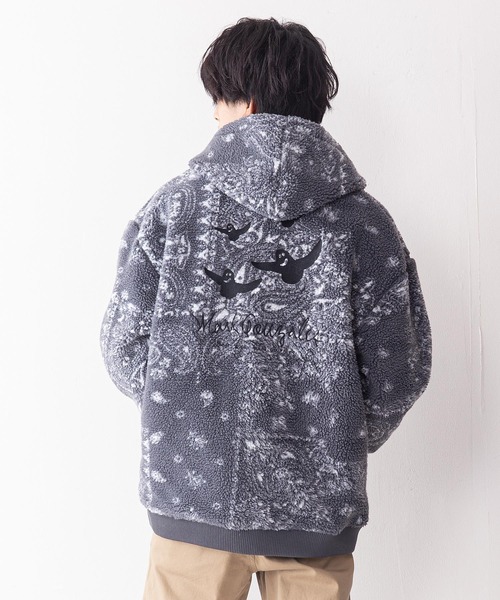 【んでビッグ】 パーカー 刺繍ジャガードボアフードジャケット ZOZOTOWN PayPayモール店 - 通販 - PayPayモール デニムがオ